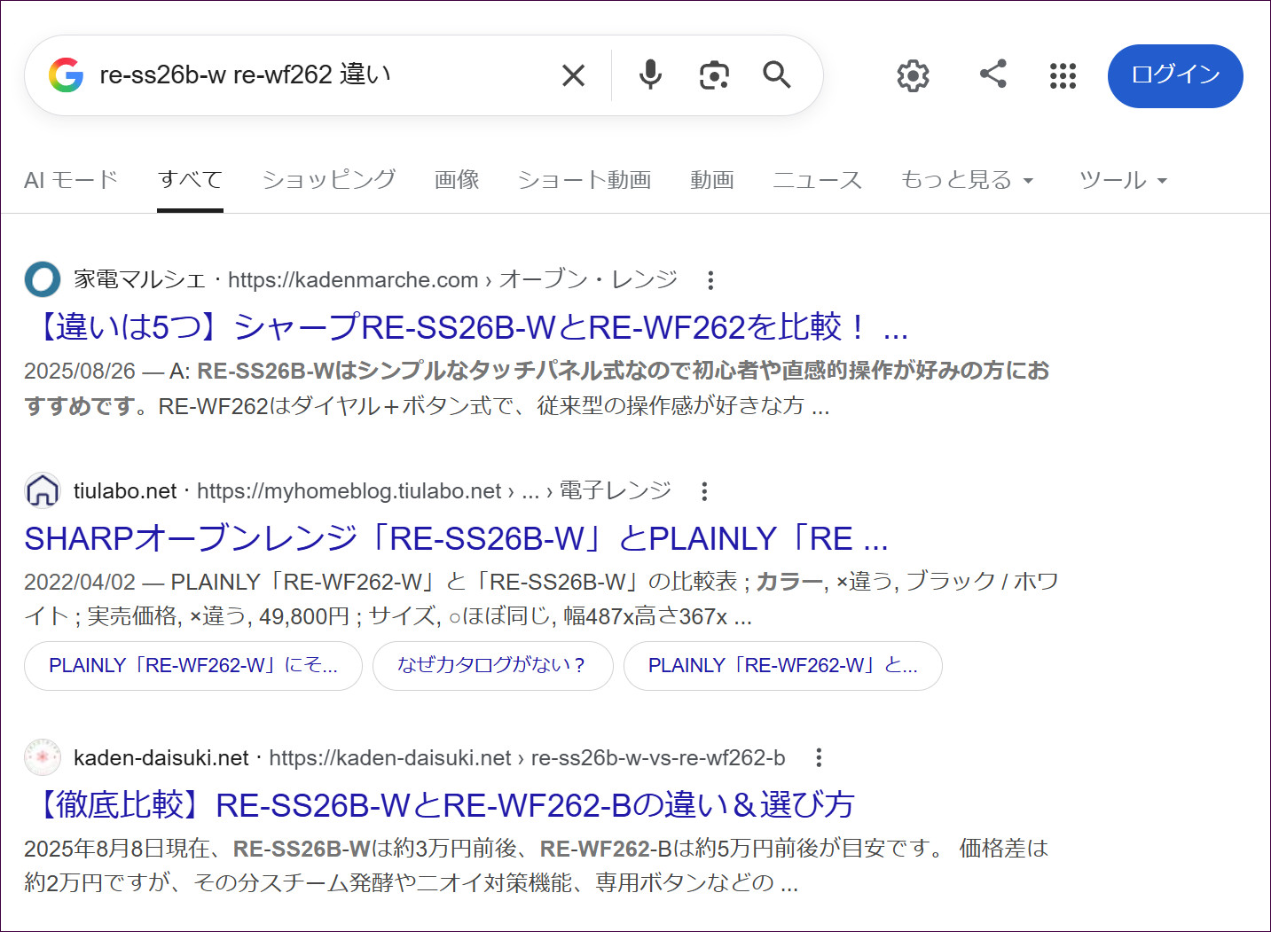 検索結果の中から、自分のページが何番目に出ているか探す